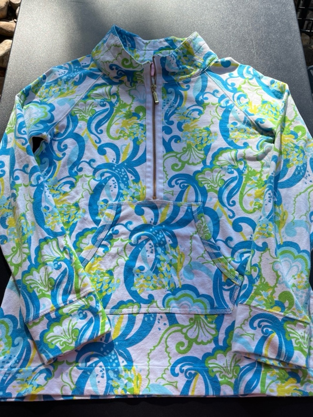 Lilly Pulitzer Blue, Green & White Kids Swim Rashguard